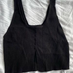 Pacsun black button up tank top